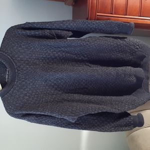 🛍Italian Wool blend Geoffrey Beene Sz XL grey  long sleeve textured  sweater.